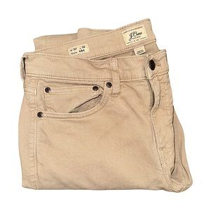 J. Crew 484 Slim Fit Garment Dyed Five Pocket Pant Khaki Straw AZ963
